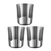 A pair of stainless steel kitchen counter organizers designed for holding pot lids and utensils.