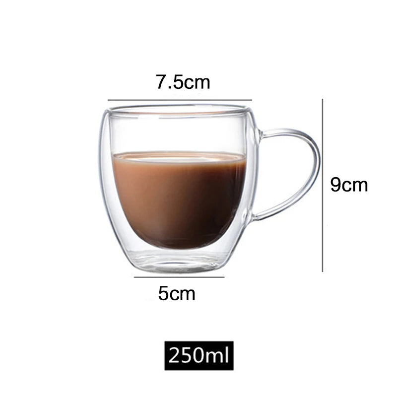 Insulated Double-Wall Glass Drinkware Cups