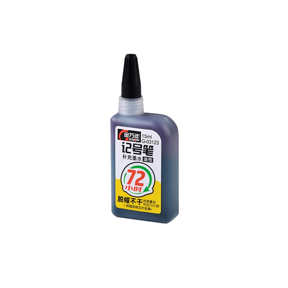 A bottle of Precision Deep Hole Marker Pen with a black cap and a purple liquid, labeled 15ml.