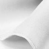 Close-up of a white polyester cloth napkin showing the woven texture and folded edge.