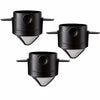 Tres filtros de café de acero inoxidable plegables y negros para cafetera de goteo