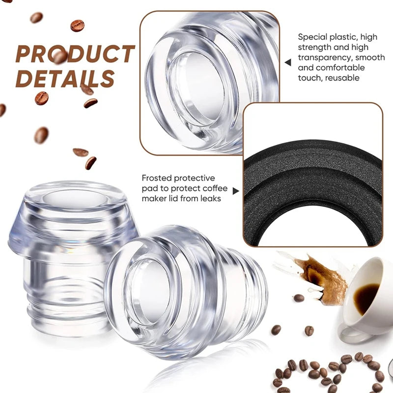 Clear plastic percolator replacement parts including a protective pad and various components for coffee pot