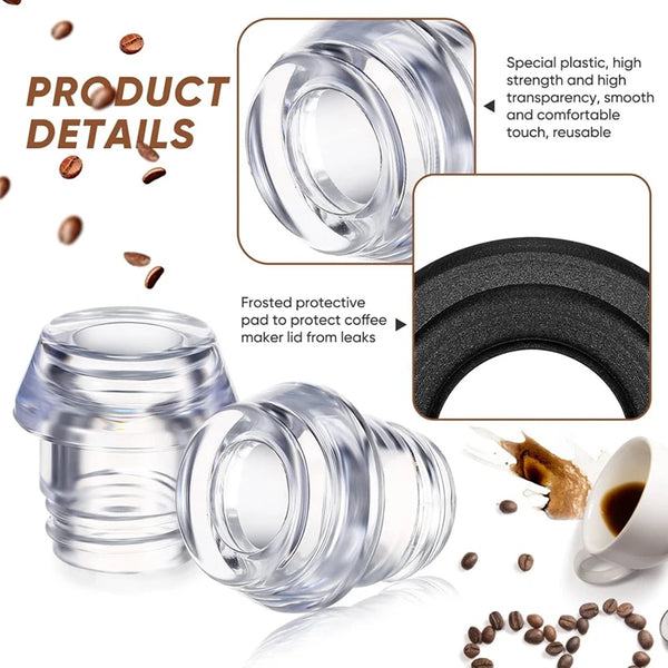 Clear plastic percolator replacement parts including a protective pad and various components for coffee pot