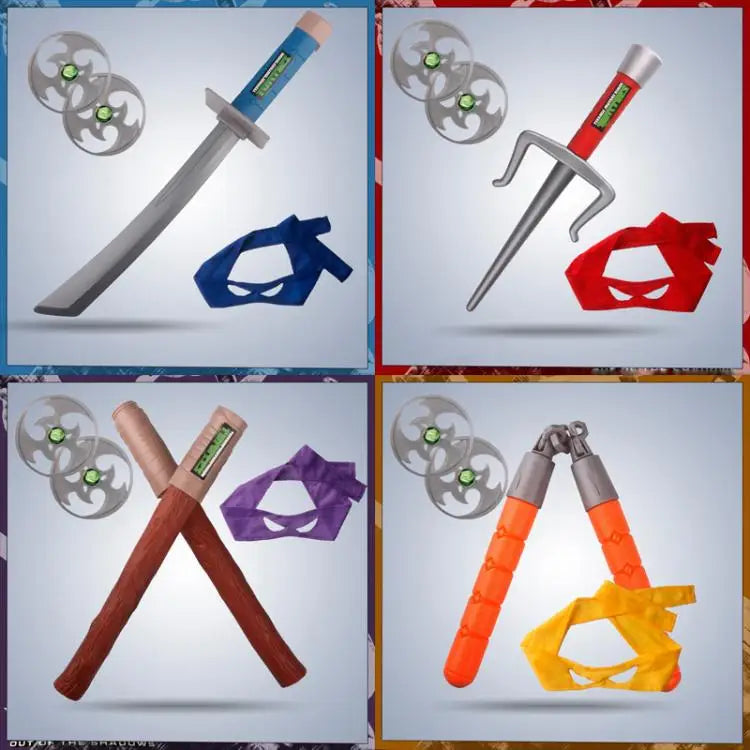Cosplay Ninja Set: Knife, Nunchaku, and Dart Mask