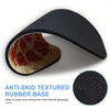Black anti-skid textured rubber base mouse pad with a pizza pattern design
