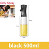 Black 500ml spray bottle of kitchen oil for cooking