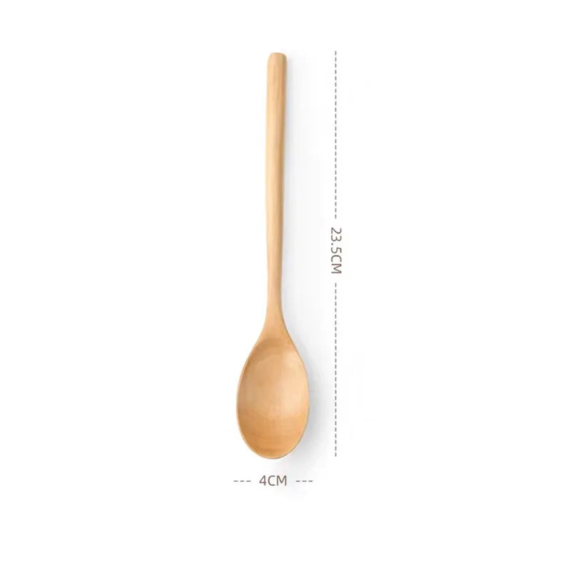 A single wooden spoon with measurements indicating a length of 23.5cm and a width of 4cm.