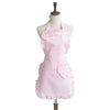 Pink princess heart bow apron displayed on a mannequin