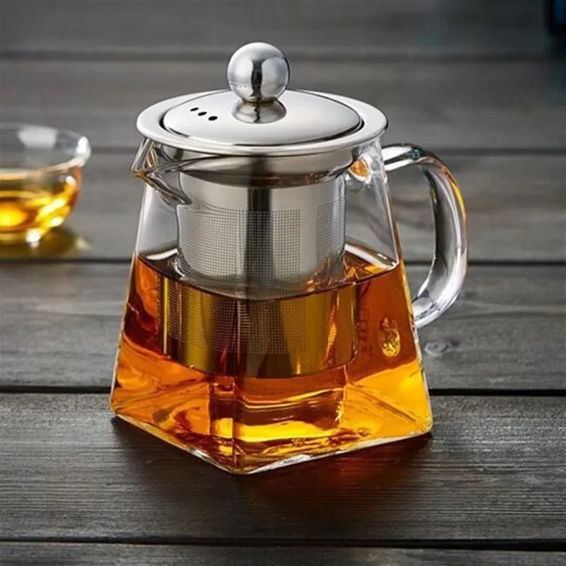 Heat Resistant Glass Teapot with Stainless Steel Infuser