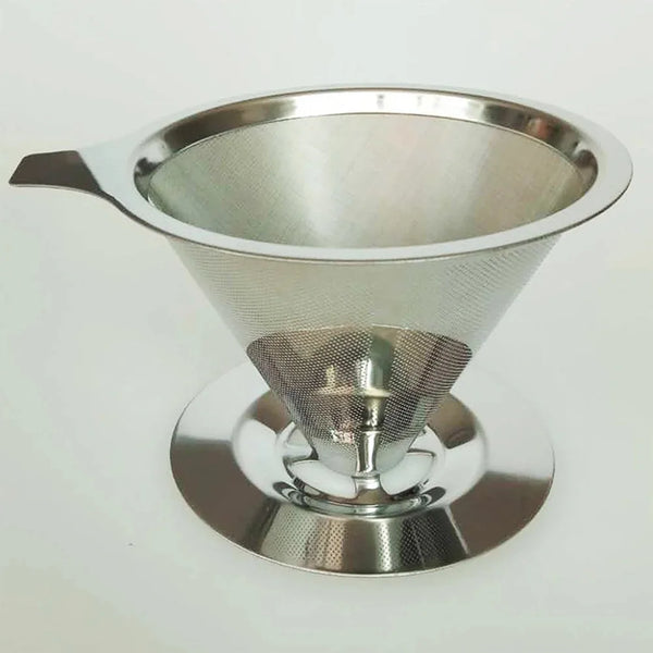 Doppelschicht Edelstahl-Kaffeefilter mit porösem Schale und runder Basis