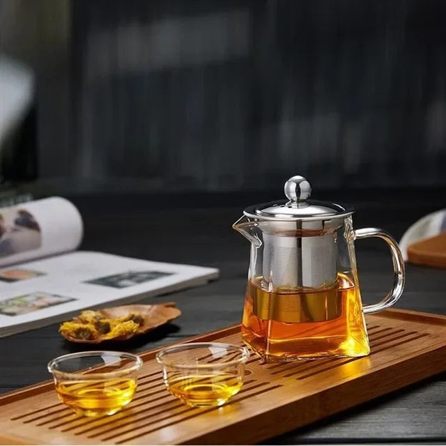 Heat Resistant Glass Teapot with Stainless Steel Infuser