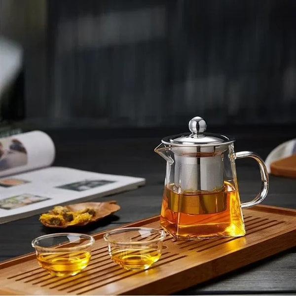Heat Resistant Glass Teapot with Stainless Steel Infuser