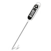 A white digital meat thermometer with a long probe displaying a temperature of 85.5 degrees Fahrenheit.