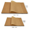A set of three non-stick baking sheets made of premium parchment paper in various sizes, including 12 inch, 16 inch, and 8 in