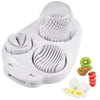 White multi-function egg slicer and fruit cutter with various cutting and slicing discs