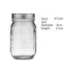 Clear glass mason jar with a metal lid, used for storage or canning.