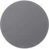 A round, gray silicone splatter guard with a honeycomb pattern.