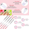 A set of professional nail art brushes including cup chisel, flat chisel, taper point, and angle chisel for detailed painting