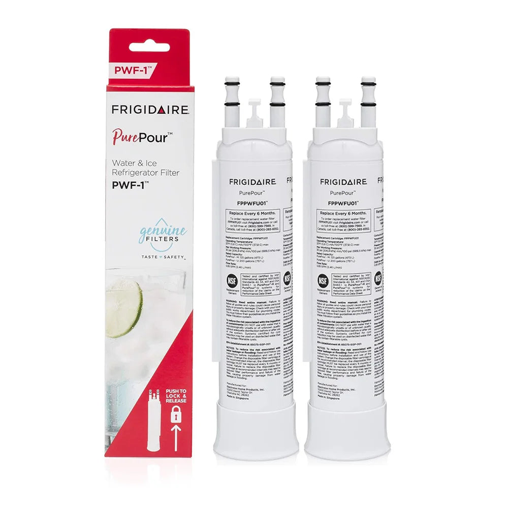ثلاث زجاجات من فلاتر مياه الثلاجة Frigidaire PurePour للاستبدال