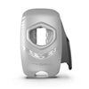 A gray portable aluminum can opener with a hexagonal opening visible on the side.