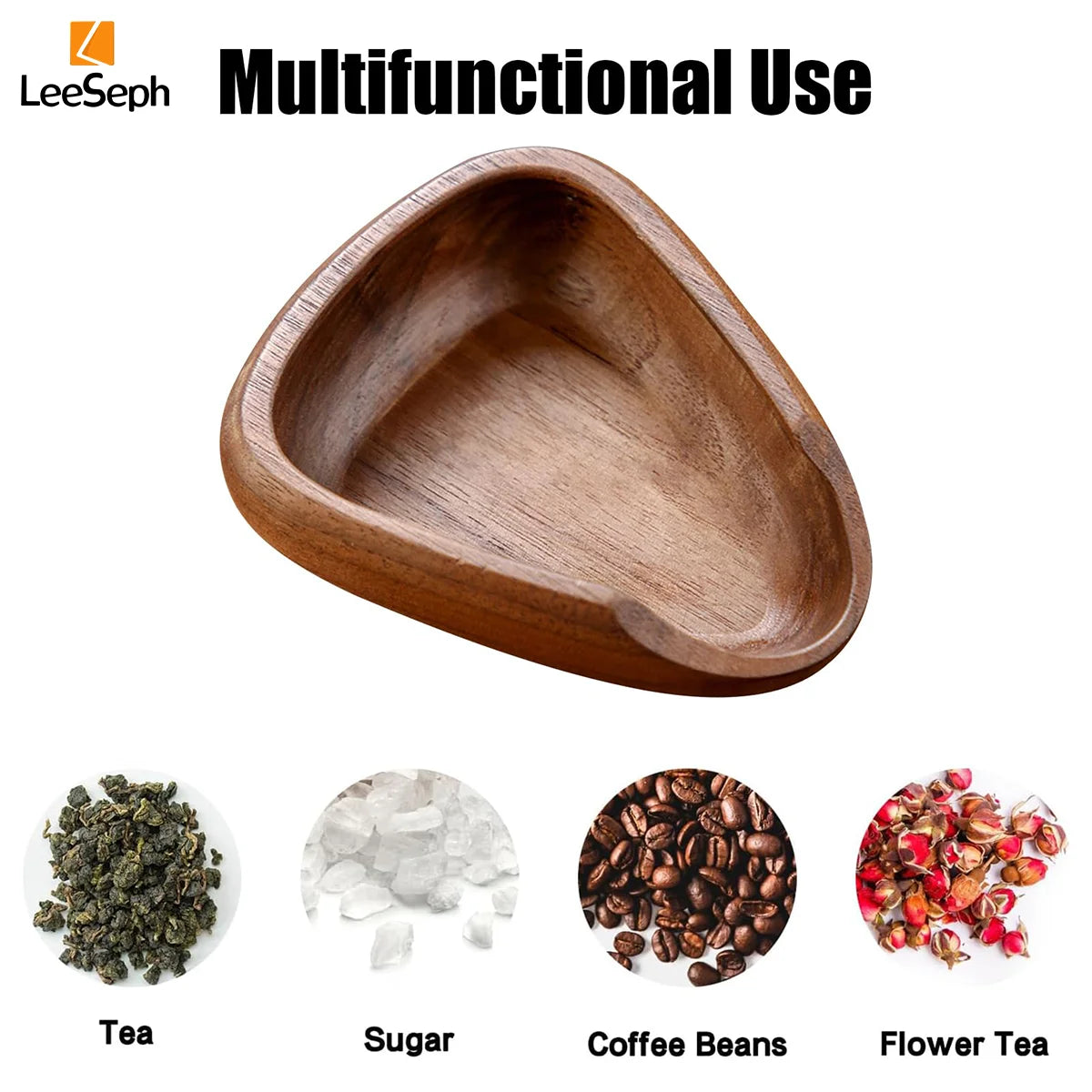 Wooden coffee bean dosing cup and spray bottle barista set