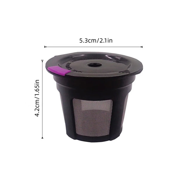 Black reusable coffee filter designed for Keurig K-Cup brewers.